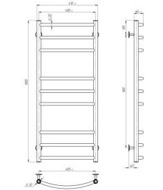 Полотенцесушитель водяной Deffi Классик Элит П9 400х1000 боковое правое подключение черный C.KE.100.40.9.B.C