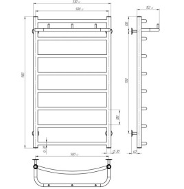 Полотенцесушитель водяной Deffi Классик N П8 500х900 нижнее подключение хром C.KN.90.50.8.C.A