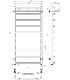 Полотенцесушитель водяной Deffi Классик N П10 500х1100 боковое правое подключение черный C.KN.110.50.10.B.C