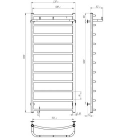 Сушка для рушників водяна Deffi Класик N П11 500х1200 нижнє підключення хром C.KN.120.50.11.C.A