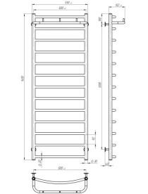 Полотенцесушитель водяной Deffi Классик N П13 500х1400 нижнее подключение белый C.KN.140.50.13.W.A