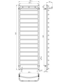 Полотенцесушитель водяной Deffi Классик N П16 500х1700 боковое левое подключение черный C.KN.170.50.16.B.B