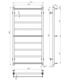 Сушка для рушників водяна Deffi Ladder П9 500х1000 нижнє підключення хром C.LK.100.50.9.C.A