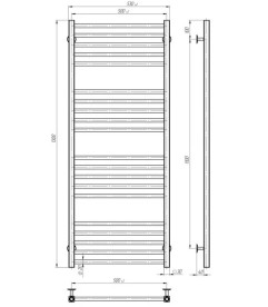Сушка для рушників водяна Deffi Lima П20 500х1300 бічне праве підключення білий A.LI.130.50.20.W.C
