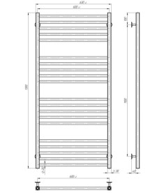 Полотенцесушитель водяной Deffi Lima П20 600х1300 боковое правое подключение хром A.LI.130.60.20.C.C