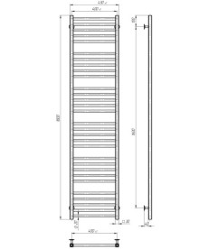 Полотенцесушитель водяной Deffi Lima П30 400х1800 боковое правое подключение хром A.LI.180.40.30.C.C