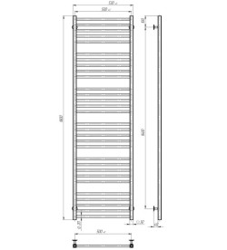 Сушка для рушників водяна Deffi Lima П30 500х1800 нижнє підключення хром A.LI.180.50.30.C.A