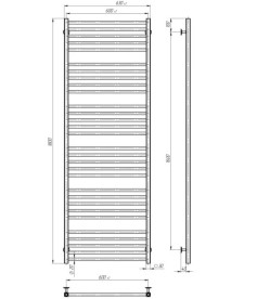 Сушка для рушників водяна Deffi Lima П30 600х1800 нижнє підключення хром A.LI.180.60.30.C.A