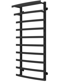 Полотенцесушитель водяной Deffi Lotos П10 400х1200 боковое правое подключение черный A.LO.120.40.10.B.C