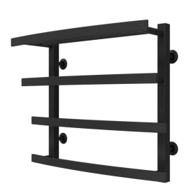 Полотенцесушитель водяной Deffi Lotos П4 500х500 боковое левое подключение черный A.LO.50.50.4.B.B