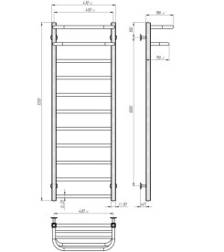Полотенцесушитель водяной Deffi Lux Hotel П11 400х1200 нижнее подключение хром A.LH.120.40.11.C.A