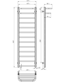 Сушка для рушників водяна Deffi Lux Hotel П13 400х1400 нижнє підключення чорний A.LH.140.40.13.B.A