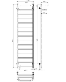 Полотенцесушитель водяной Deffi Lux Hotel П15 400х1600 боковое правое подключение белый A.LH.160.40.15.W.C