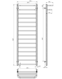Сушка для рушників водяна Deffi Lux Hotel П15 500х1600 нижнє підключення хром A.LH.160.50.15.C.A