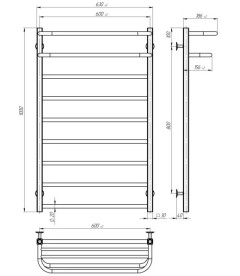 Полотенцесушитель водяной Deffi Lux Hotel П11 600х1200 нижнее подключение белый A.LH.120.60.11.W.A