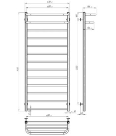 Сушка для рушників водяна Deffi Lux Hotel П13 600х1400 нижнє підключення хром A.LH.140.60.13.C.A