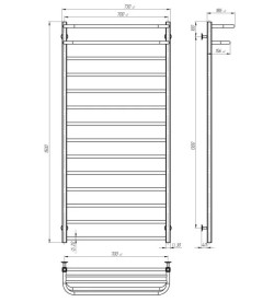 Сушка для рушників водяна Deffi Lux Hotel П14 700х1500 бічне ліве підключення хром A.LH.150.70.14.C.B