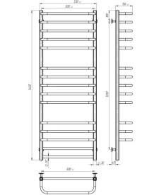 Сушка для рушників водяна Deffi Lux П15 500х1400 бічне праве підключення хром A.LU.140.50.15.C.C