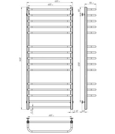 Полотенцесушитель водяной Deffi Lux П15 600х1400 нижнее подключение белый A.LU.140.60.15.W.A