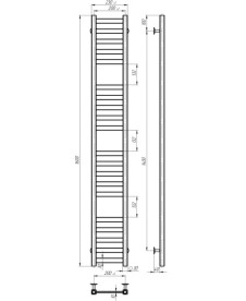 Полотенцесушитель водяной Deffi Magnus П20 200х1600 нижнее подключение белый A.MA.160.20.20.W.A