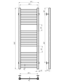 Полотенцесушитель водяной Deffi Magnus П15 300х1000 нижнее подключение хром A.MA.100.30.15.C.A