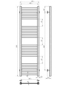 Полотенцесушитель водяной Deffi Magnus П16 300х1200 нижнее подключение белый A.MA.120.30.16.W.A
