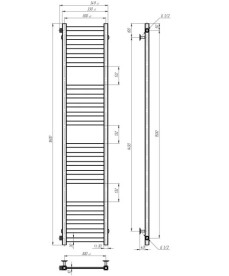 Полотенцесушитель водяной Deffi Magnus П20 300х1600 боковое левое подключение хром A.MA.160.30.20.C.B