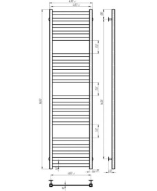 Сушка для рушників водяна Deffi Magnus П20 400х1600 нижнє підключення чорний A.MA.160.40.20.B.A