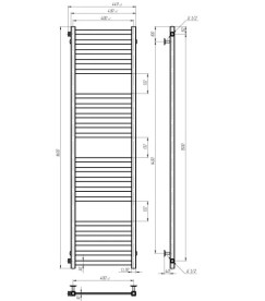 Полотенцесушитель водяной Deffi Magnus П20 400х1600 боковое левое подключение хром A.MA.160.40.20.C.B