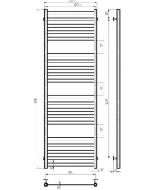 Полотенцесушитель водяной Deffi Magnus П20 500х1600 нижнее подключение черный A.MA.160.50.20.B.A