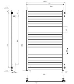 Полотенцесушитель водяной Deffi Magnus П15 600х1000 боковое правое подключение хром A.MA.100.60.15.C.C