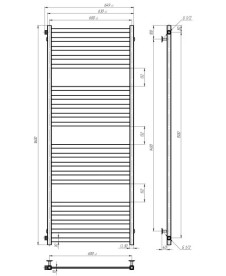 Полотенцесушитель водяной Deffi Magnus П20 600х1600 боковое левое подключение белый A.MA.160.60.20.W.B