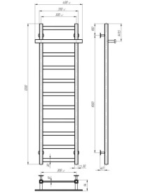 Сушка для рушників водяна Deffi Nicolе П11 300х1200 бічне ліве підключення хром A.NI.120.30.11.C.B