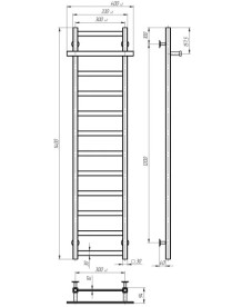 Сушка для рушників водяна Deffi Nicolе П12 300х1400 бічне праве підключення білий A.NI.140.30.12.W.C