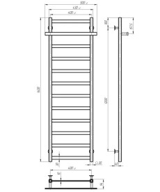 Сушка для рушників водяна Deffi Nicolе П12 400х1400 бічне праве підключення хром A.NI.140.40.12.C.C