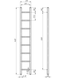 Полотенцесушитель водяной Deffi Орион П8 200х1400 нижнее подключение хром C.OR.140.20.8.C.A