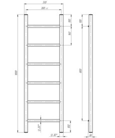 Полотенцесушитель водяной Deffi Орион П6 300х1000 боковое левое подключение белый C.OR.100.30.6.W.B