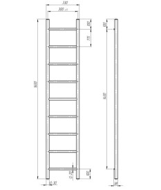 Полотенцесушитель водяной Deffi Орион П9 300х1600 боковое правое подключение белый C.OR.160.30.9.W.C