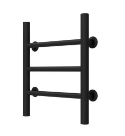 Полотенцесушитель водяной Deffi Орион П3 400х400 боковое левое подключение черный C.OR.40.40.3.B.B