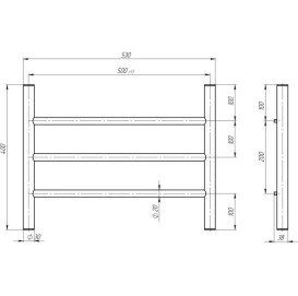 Полотенцесушитель водяной Deffi Орион П3 500х400 боковое правое подключение белый C.OR.40.50.3.W.C