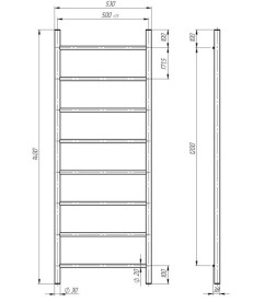 Полотенцесушитель водяной Deffi Орион П8 500х1400 боковое правое подключение хром C.OR.140.50.8.C.C