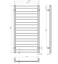 Полотенцесушитель водяной Deffi Silvia П9 500х1000 боковое правое подключение белый A.SV.100.50.9.W.C