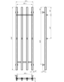 Полотенцесушитель водяной Deffi Split П4 300х1200 боковое правое подключение белый A.SP.120.30.4.W.C