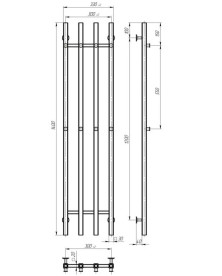 Сушка для рушників водяна Deffi Split П4 300х1400 нижнє підключення хром A.SP.140.30.4.C.A