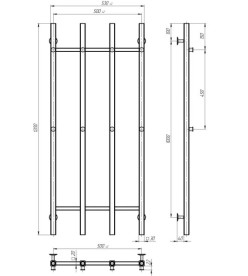 Полотенцесушитель водяной Deffi Split П4 500х1200 нижнее подключение белый A.SP.120.50.4.W.A