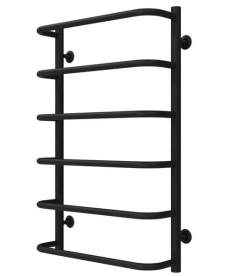 Полотенцесушитель водяной Deffi Стандарт П6 400х800 боковое левое подключение черный C.SS.80.40.6.B.B