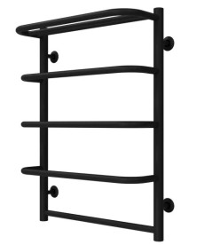 Сушка для рушників водяна Deffi Стандарт з полицею П5 500х700 бічне ліве підключення чорний C.SP.70.50.5.B.B