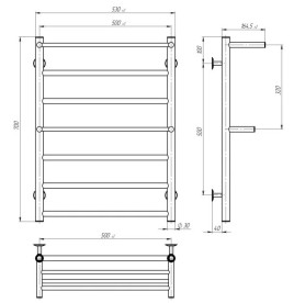 Полотенцесушитель водяной Deffi Терма Плюс П7 500х700 нижнее подключение белый C.TA.70.50.7.W.A