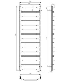 Полотенцесушитель водяной Deffi Трапеция П15 500х1600 боковое правое подключение хром C.TR.160.50.15.C.C