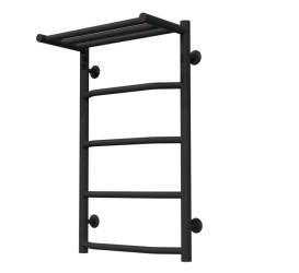 Сушка для рушників водяна Deffi Трапеція з полицею П5 400х700 нижнє підключення чорний C.TP.70.40.5.B.A